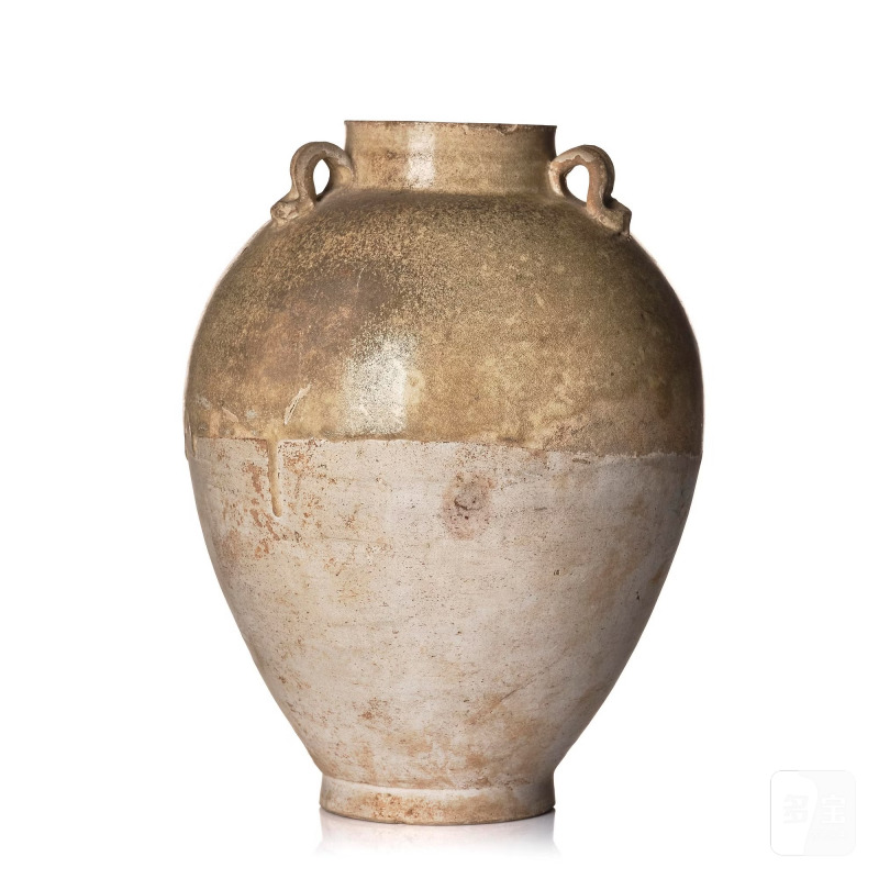 A creme glazed handled jar, - 图1